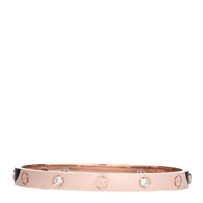 Cartier 18K Pink Gold 4 Diamond LOVE Bracelet 17 3 of 6