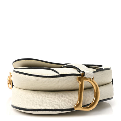 Christian Dior Grained Calfskin Mini Saddle Bag White 4 of 9