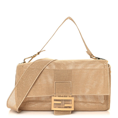 Fendi Cotton Lambskin Baguette With Embroidery Kit Naturale 1 of 11