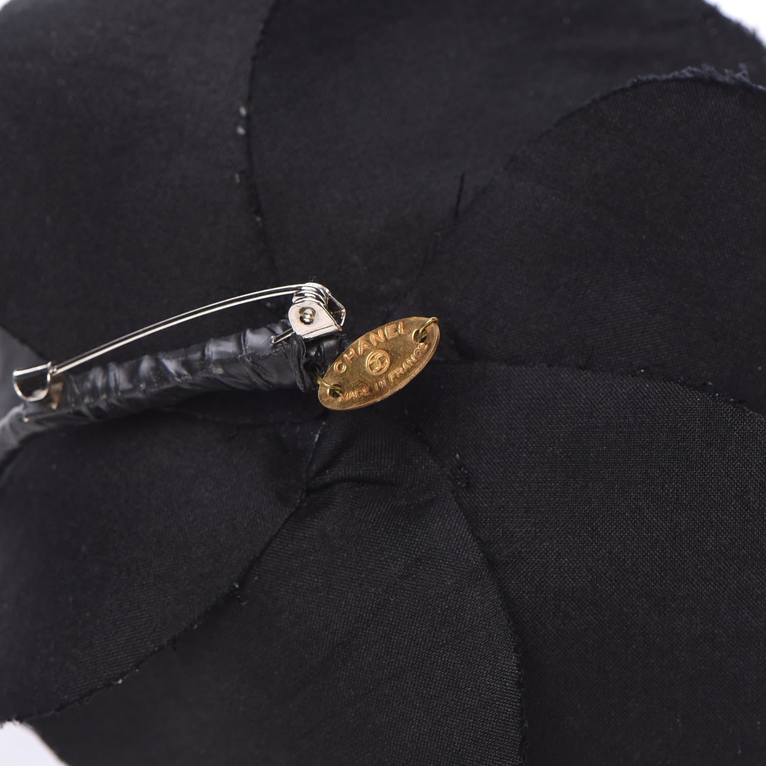 Chanel Metallic Fabric Camellia Brooch Black 4 of 5