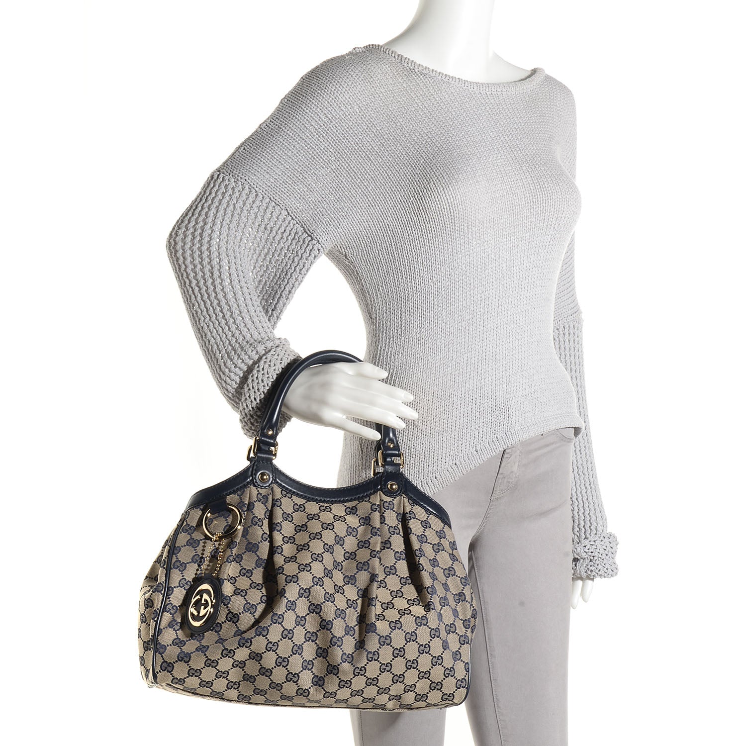 Gucci Monogram Medium Sukey Tote Navy 2 of 7