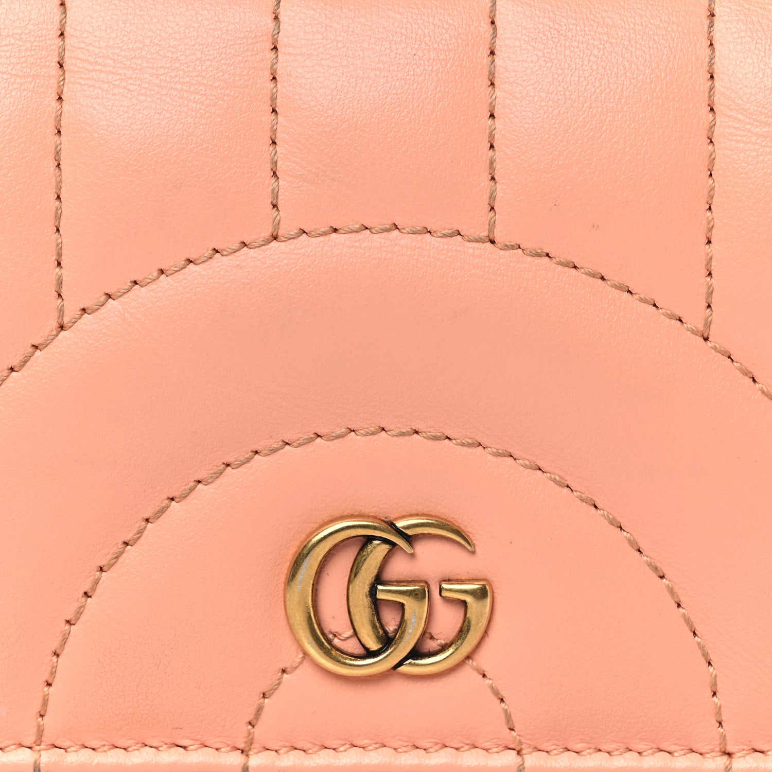 Gucci Calfskin Vertical Ring Matelasse GG Marmont Card Case Wallet Peachy Chic 7 of 11