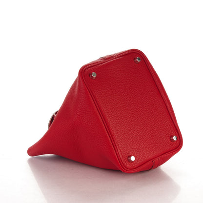 Hermes Taurillon Clemence Picotin Lock 18 PM Rouge Garance 4 of 7