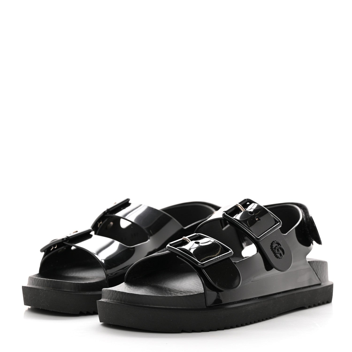 Gucci Rubber Mini Double G Womens Isla Dad Sandals 36 Black 3 of 11