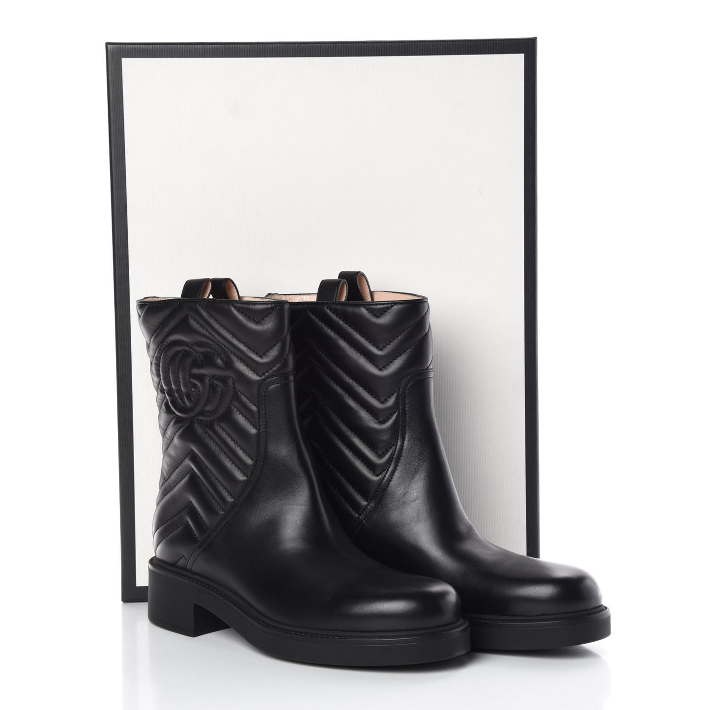 Nappa Matelasse Ankle Boots 39.5 Black