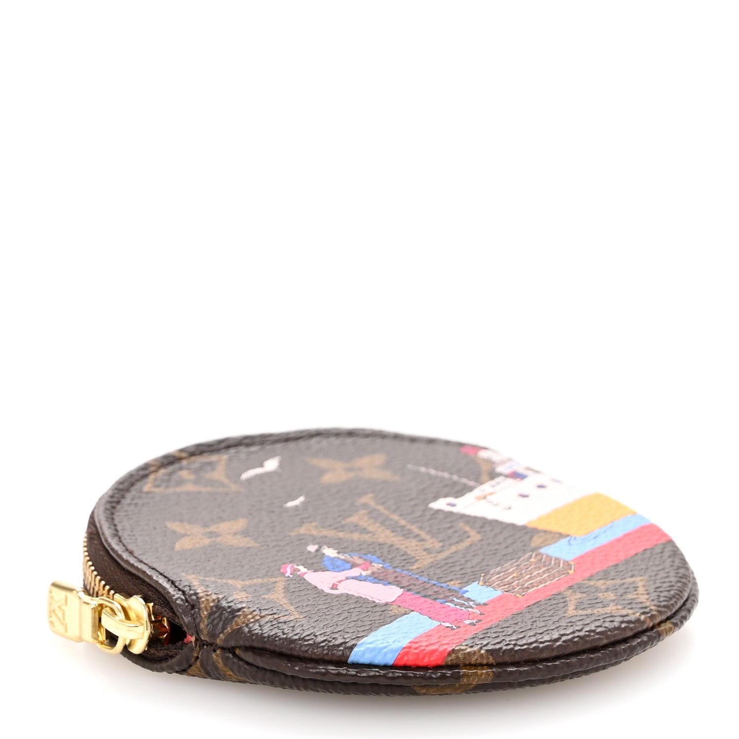Louis Vuitton Monogram 2016 Christmas Animation Round Coin Purse Rouge 4 of 7