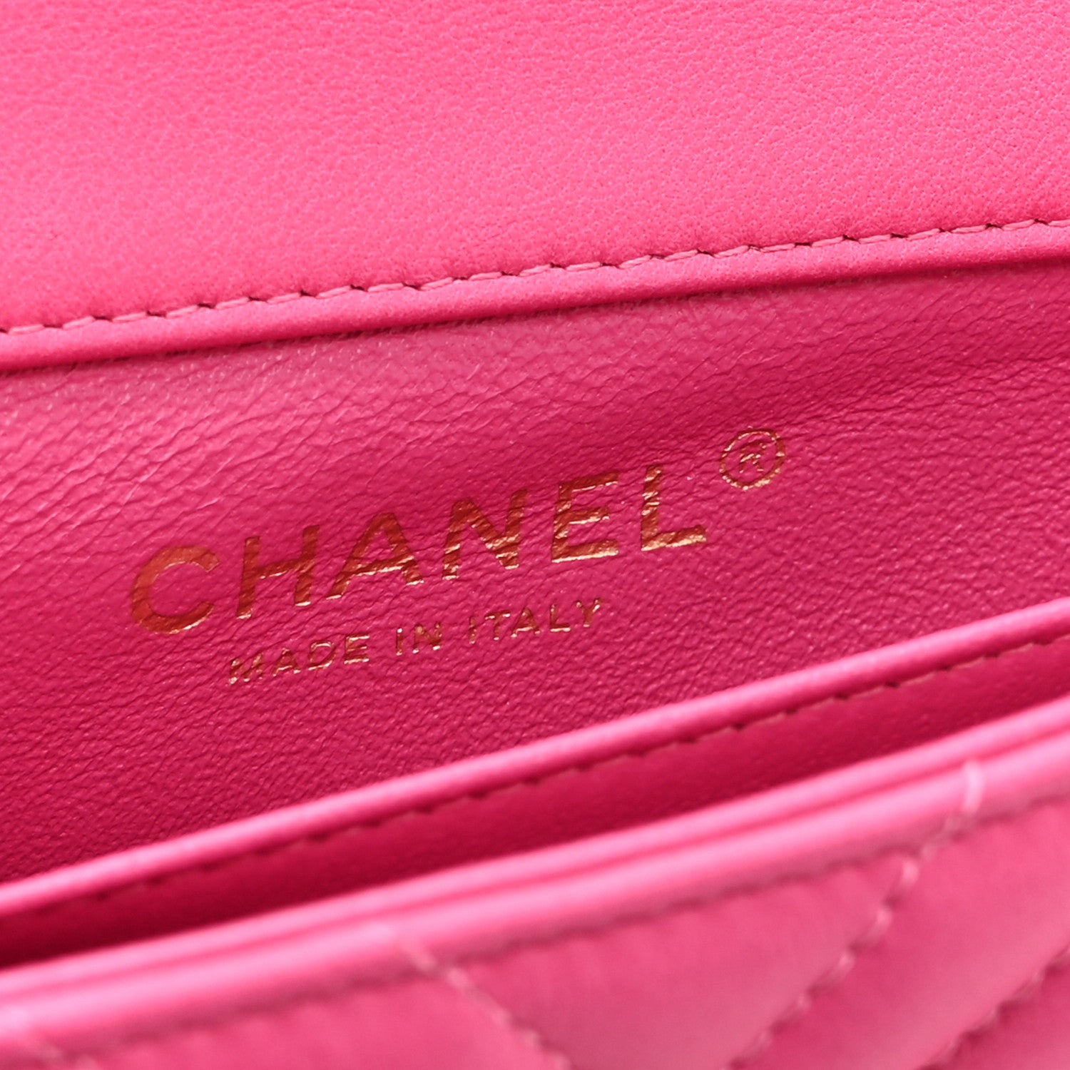 Chanel Lambskin Chevron Quilted Mini Rectangular Flap Pink 6 of 10