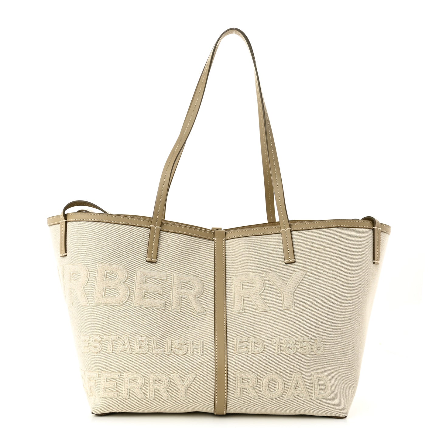 Cotton Canvas Mini Logo Horseferry Tote Bag Off White