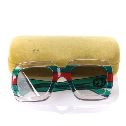 Gucci Square Web Frame GG0178S Sunglasses Green Red 8 of 8
