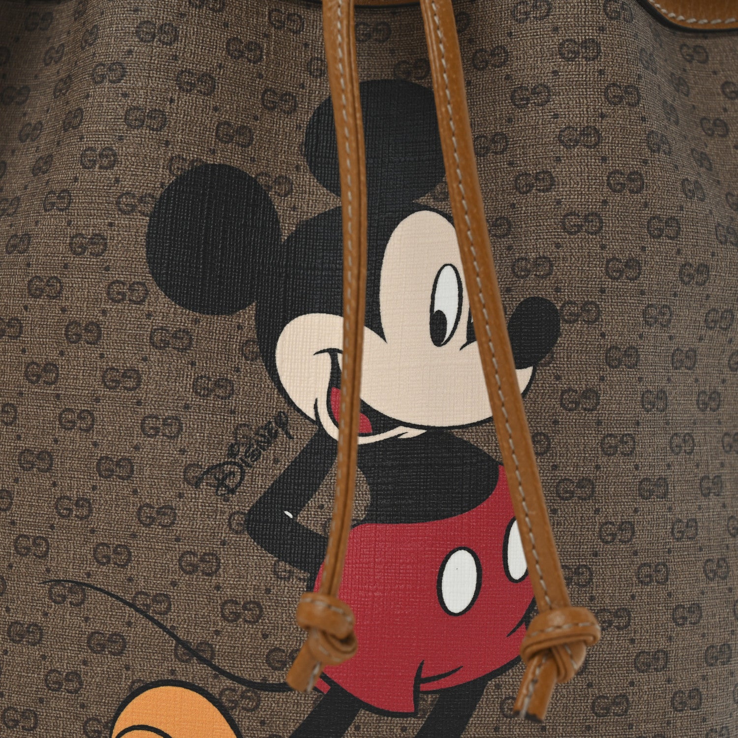 Gucci X DISNEY Mini Vintage GG Supreme Monogram Bucket Bag Beige Vintage Sun Oil 8 of 11