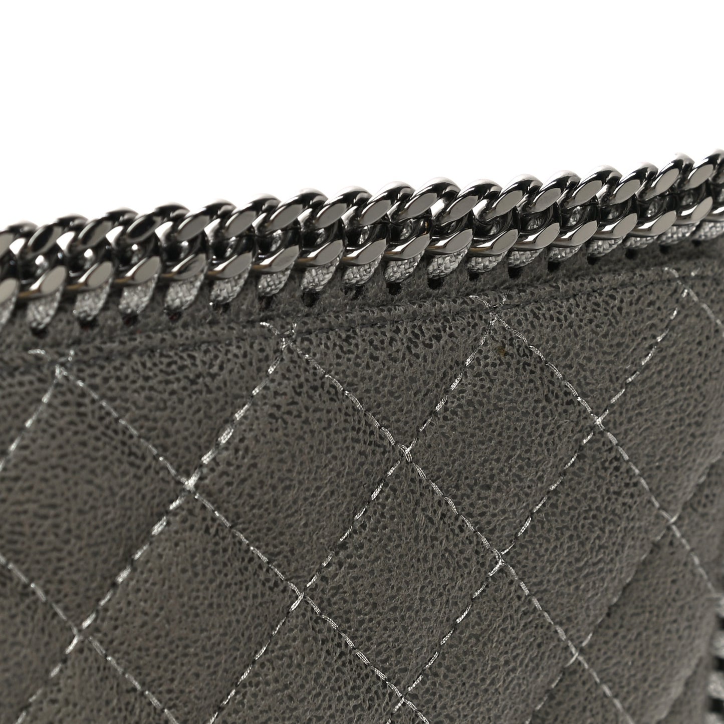 Shaggy Deer Quilted Falabella Wristlet Grey