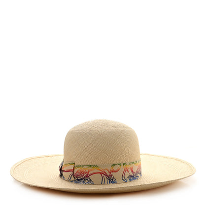Hermes Straw Panama Brisa Brides De Gala Hat 58 Naturel Multicolore 3 of 8