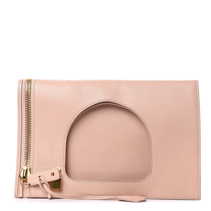 Tom Ford Calfskin Large Alix Padlock Zip Shoulder Bag Blush Nude 3 of 11