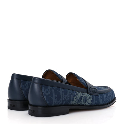 Christian Dior X DENIM TEARS Denim Calfskin Oblique Granville Loafers 43 Blue 5 of 11