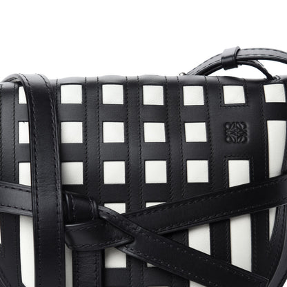 Loewe Calfskin Small Gate Crossbody Bag Black White 10 of 10