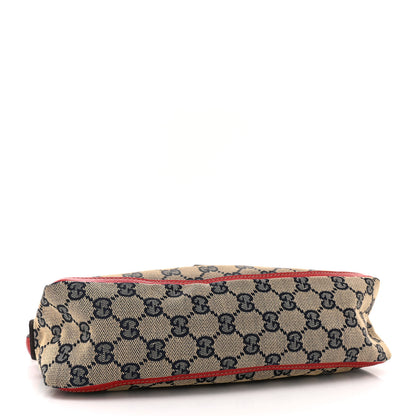 Gucci Monogram D Ring Abbey Pochette Navy Red 4 of 14
