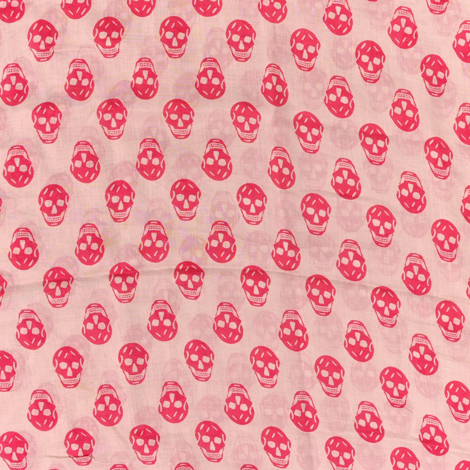 Alexander McQueen Silk Skull Scarf Off White Raspberry Pink 2 of 3