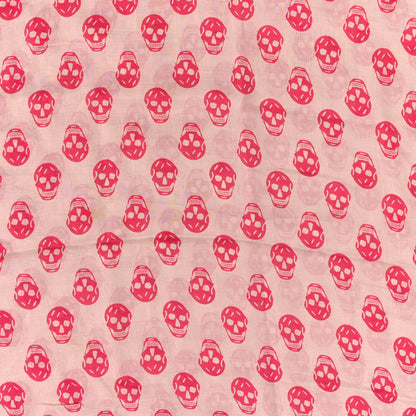 Alexander McQueen Silk Skull Scarf Off White Raspberry Pink 2 of 3
