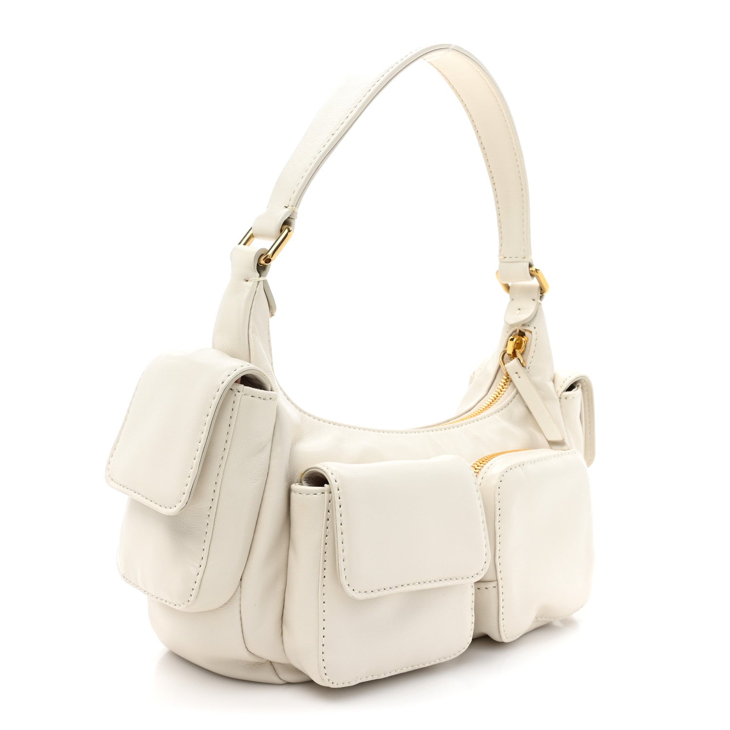 Miu Miu Nappa Multi Pocket Bag White 1683080 – FASHIONPHILE