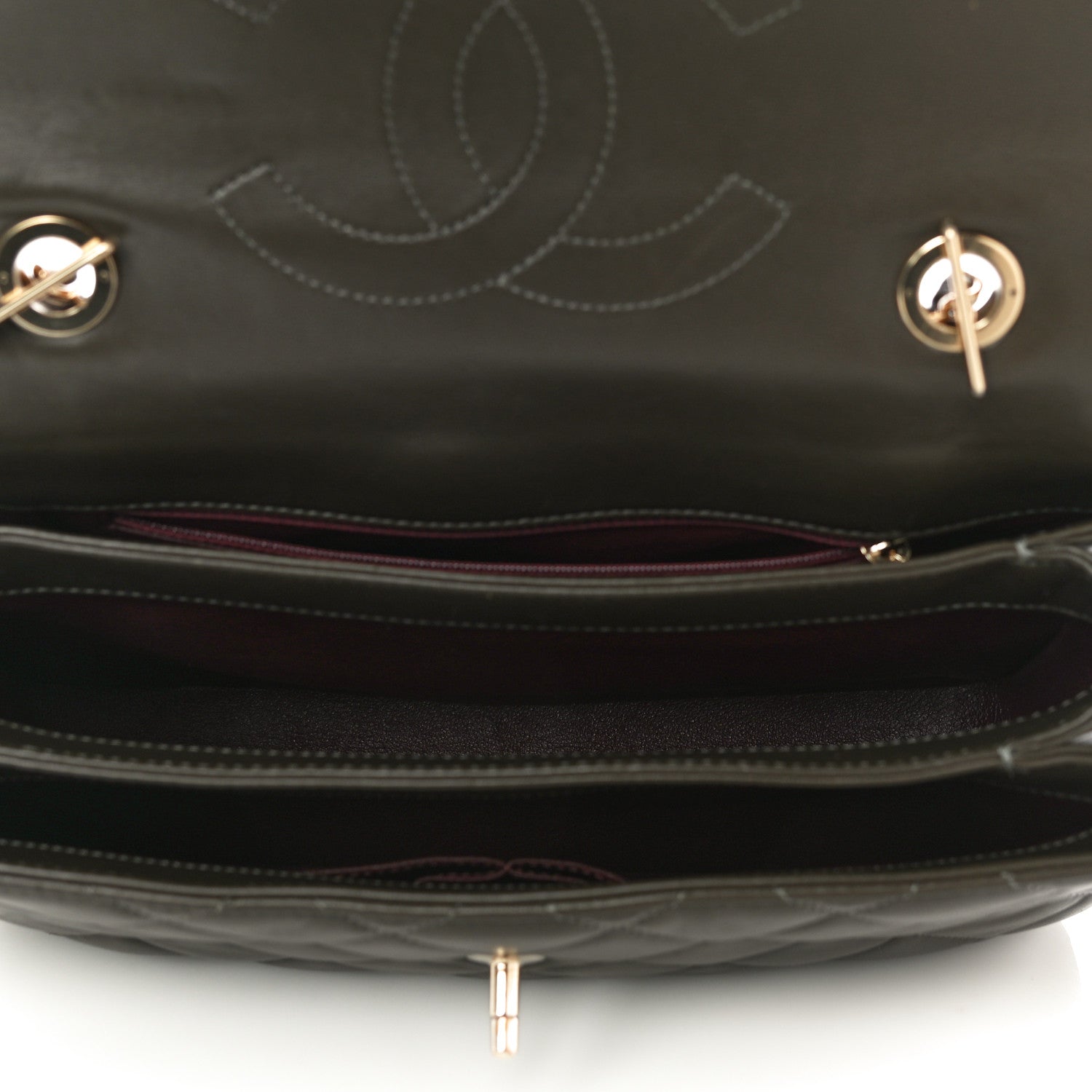 Chanel Lambskin Quilted Medium Trendy CC Flap Dual Handle Bag Dark Khaki 5 of 12