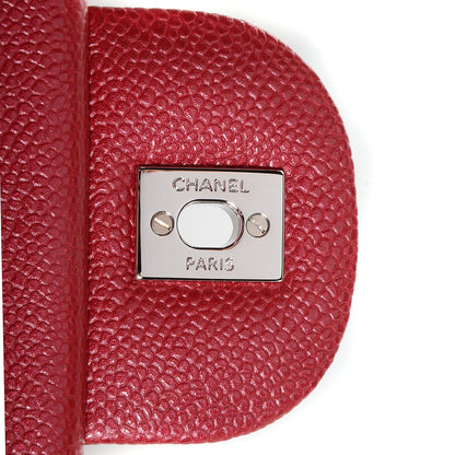 Chanel Pearly Caviar Jumbo Double Flap Dark Pink 9 of 9