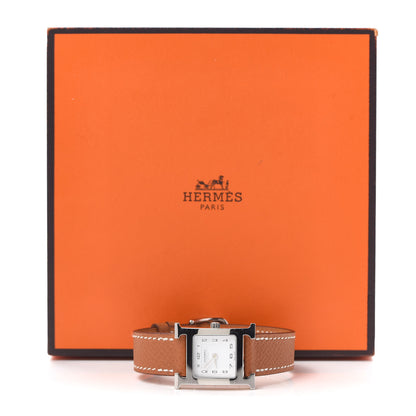 Hermes Stainless Steel Epsom 21mm Heure H Hour Quartz Watch Gold 6 of 6
