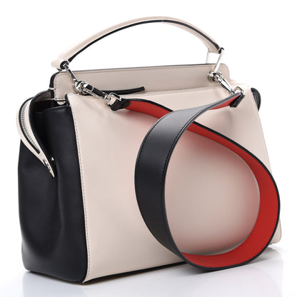 Fendi Vitello Baltico Shiny Nappa Lace Up DotCom Satchel Camelia Black Multicolor 2 of 11