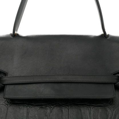 Celine Calfskin Crocodile Embossed Small Belt Bag Black 7 of 13