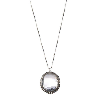 Tiffany Sterling Silver Crystal Ziegfeld Oval Pendant Necklace 1 of 7