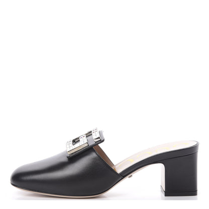 Gucci Malaga Kid Crystal Square G Madelyn Mules 36 Black 1 of 9