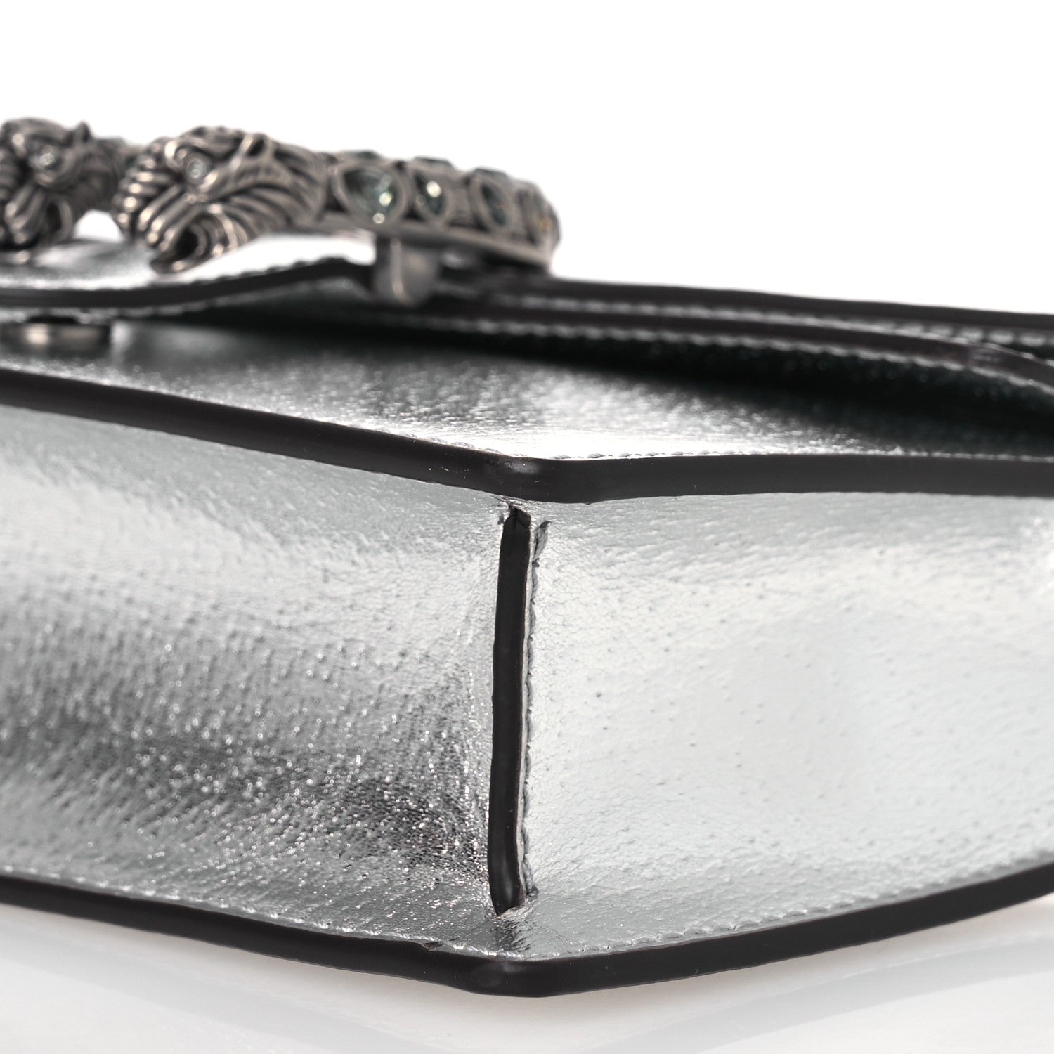 Gucci Metallic Calfskin Super Mini Dionysus Shoulder Bag Silver 9 of 10