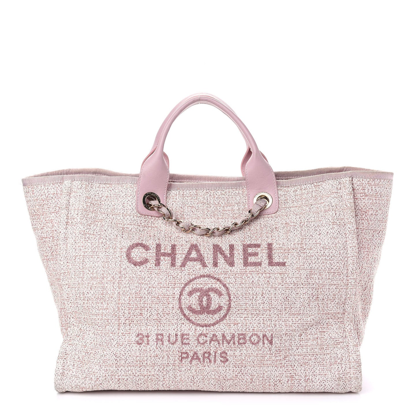 Lurex Boucle Deauville Medium Tote Pink