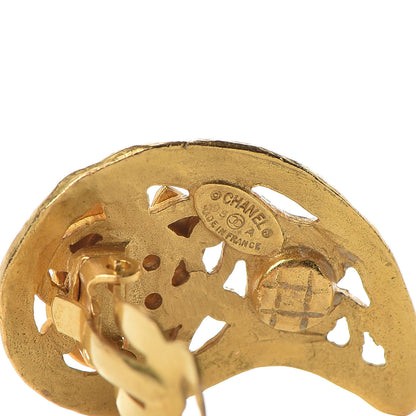 Chanel CC Tear Drop Clip On Earrings Gold 4 of 4