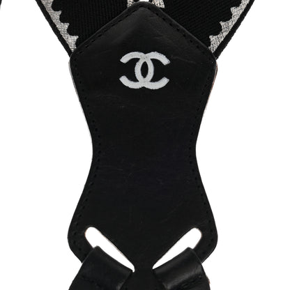 Chanel Logo Suspenders Black White 5 of 11
