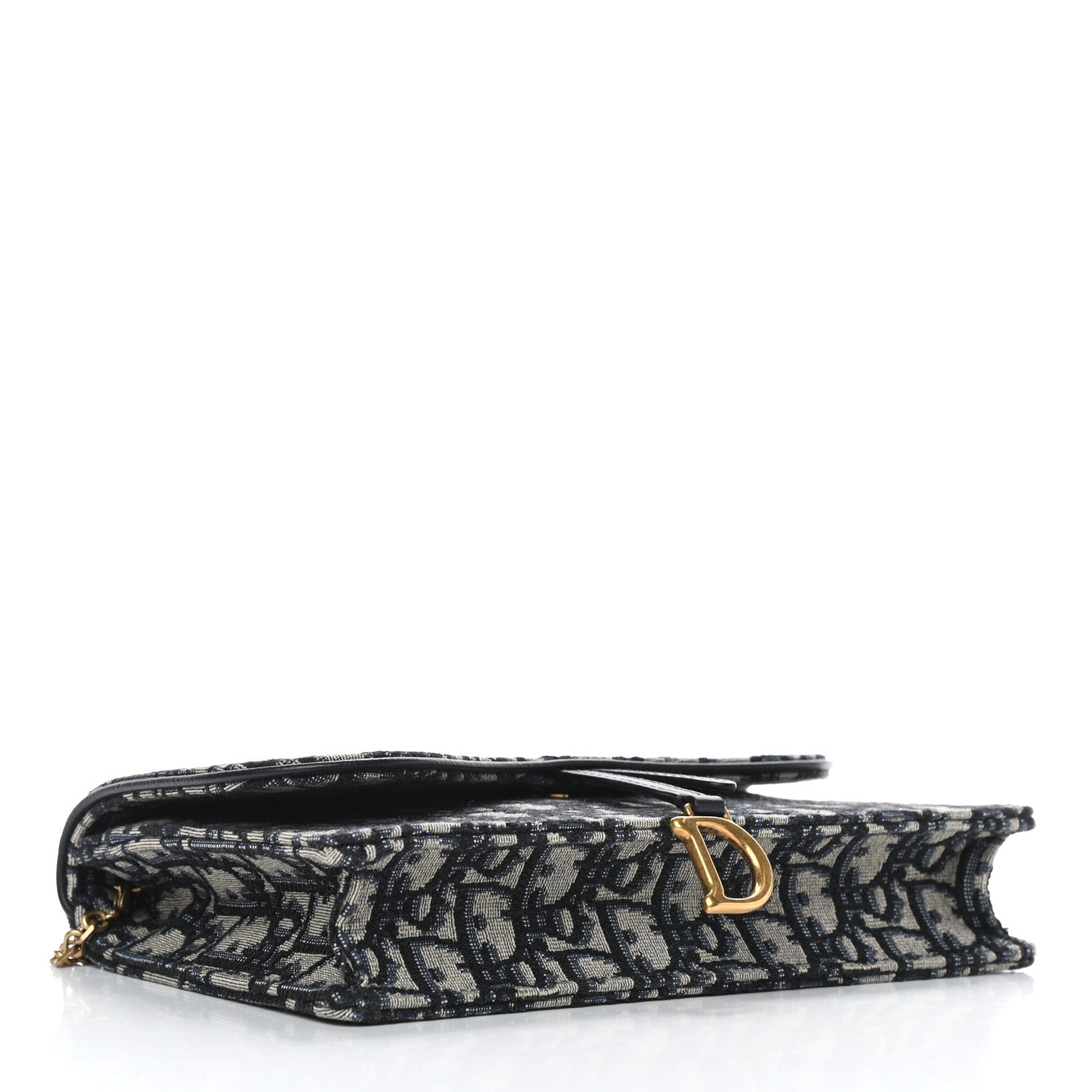 Christian Dior Oblique Saddle Chain Pouch Blue 4 of 8
