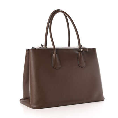 Prada Saffiano Cuir Twin Tote Cacao 3 of 15