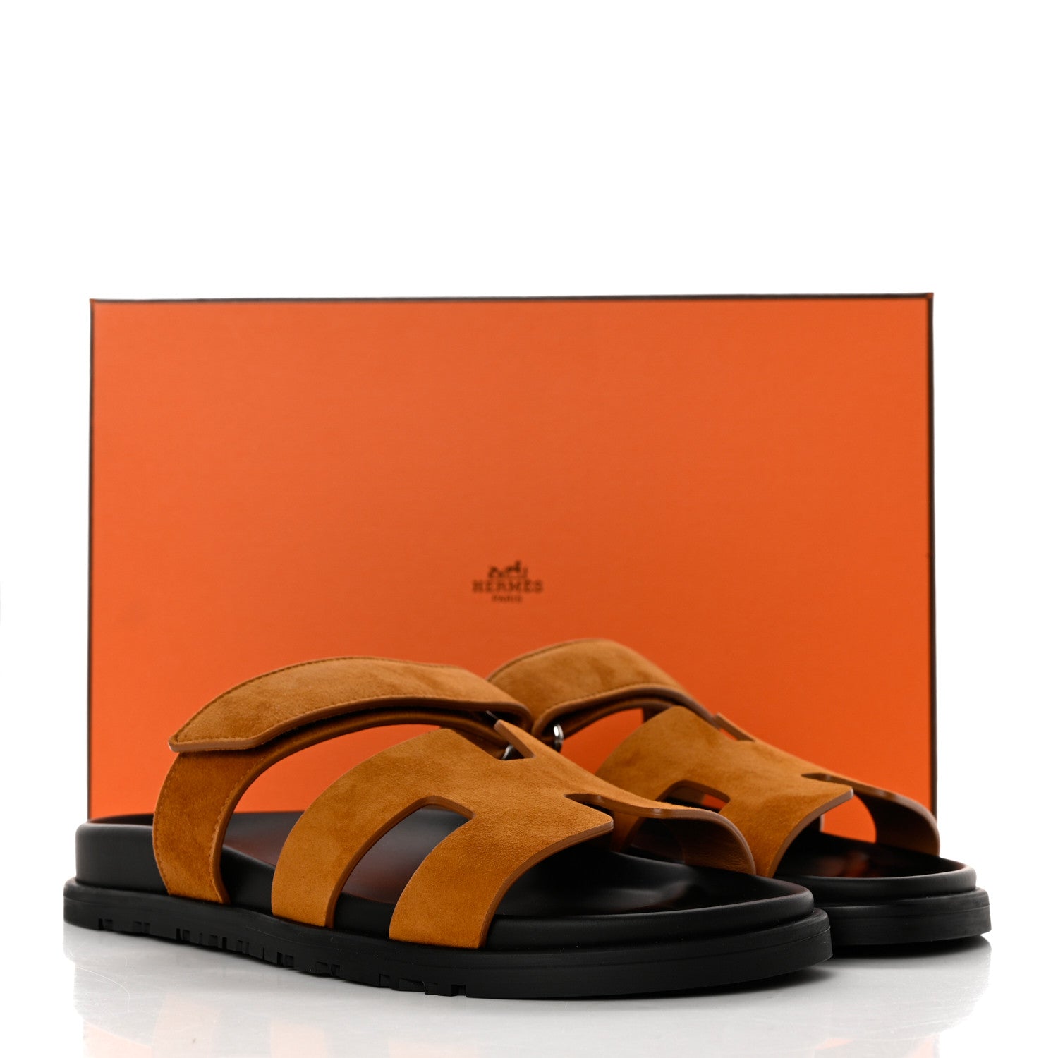 Hermes Suede Goatskin Womens Chypre Sandals 37 Naturel 9 of 9