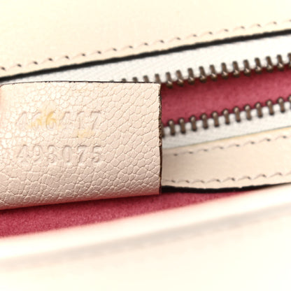 Gucci Calfskin Osiride Future Top Handle Bag Mystic White Hibiscus Red Black 7 of 14