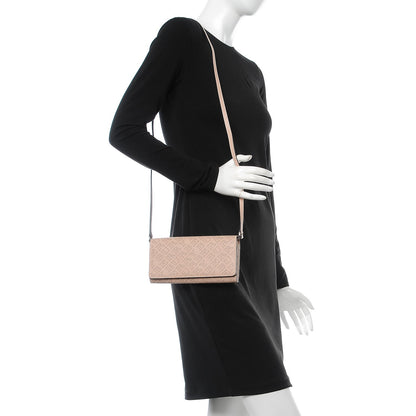 Burberry Calfskin Perforated Henley Wallet with Detachable Strap Pale Fawn Pink 2 of 8