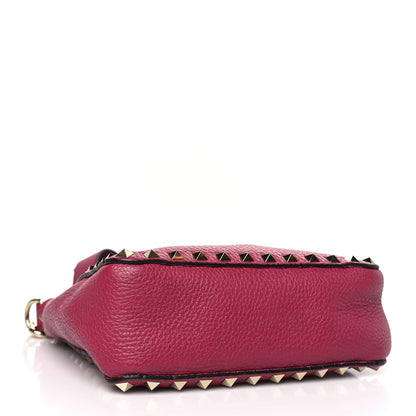 Valentino Garavani Pebbled Calfskin Mini Rockstud Flip-Lock Messenger Bag Raspberry 4 of 9
