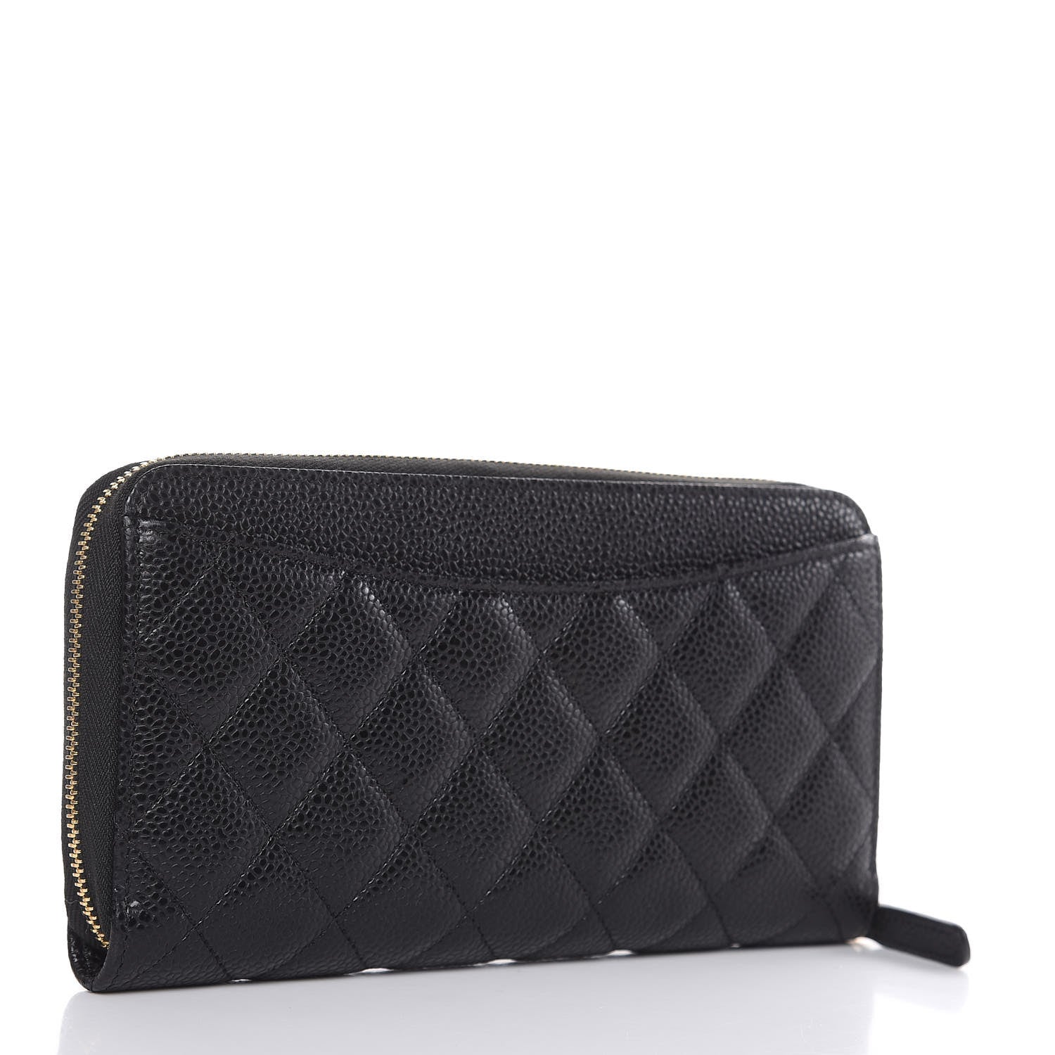 Chanel Caviar Quilted Large Gusset Zip Around Wallet Black 3 of 9