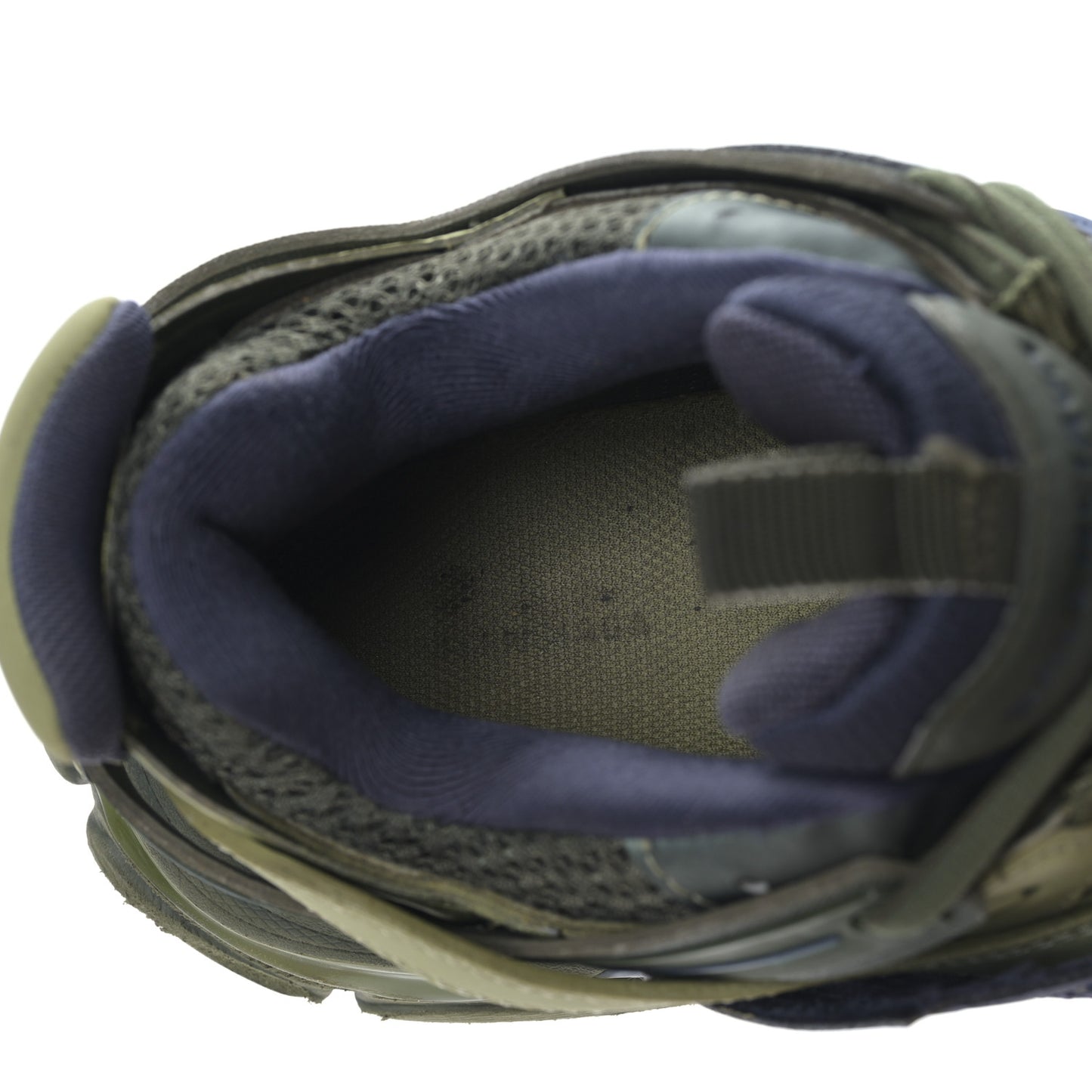 Mesh Rubber Tri-Color Womens Track Sneakers 38 Kaki Dark Grey Green