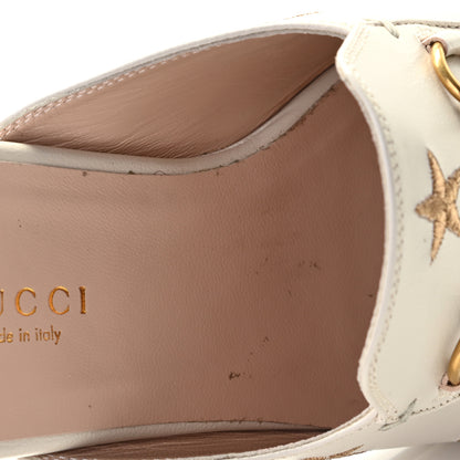 Gucci Goatskin Bee Star Embroidered Womens Princetown Slippers 39 Mystic White 7 of 16