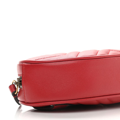 Gucci Calfskin Matelasse GG Marmont Belt Bag 85 34 Hibiscus Red 8 of 11