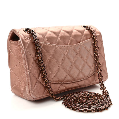 Chanel Metallic Grained Calfskin Quilted 2.55 Reissue Mini Flap Copper Pink 3 of 13
