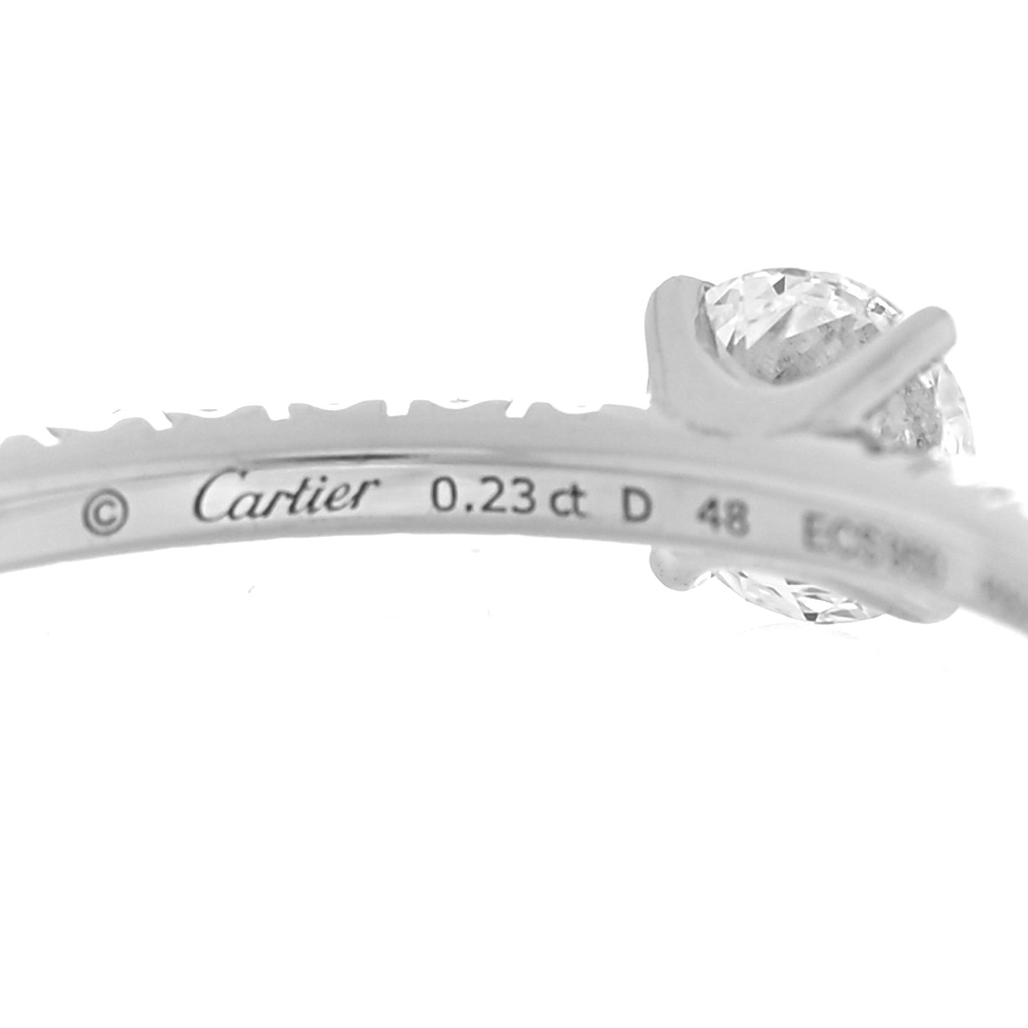 Platinum Diamond .23ct Etincelle De Cartier Solitaire Engagement Ring 48 4.5