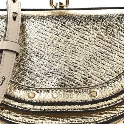 Chloe Metallic Calfskin Small Nile Bracelet Minaudiere Bag Gold 8 of 10