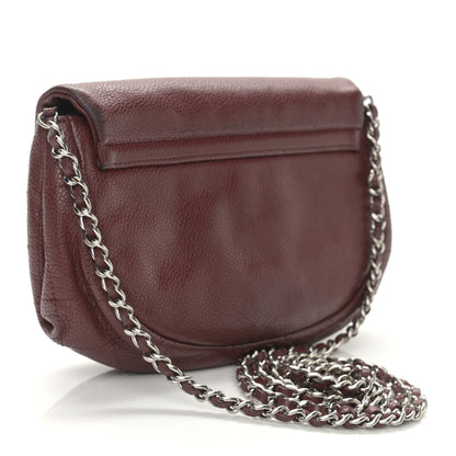 Chanel Caviar Half Moon Wallet On Chain WOC Dark Red 3 of 16