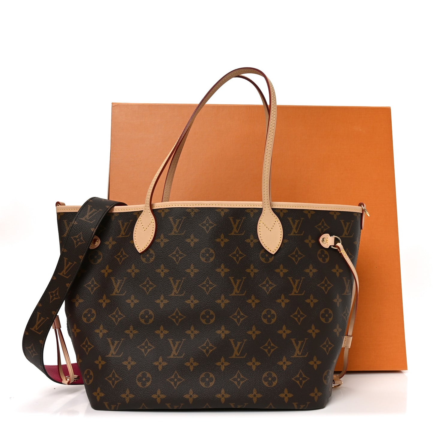 Monogram Inside Out Neverfull Bandouliere MM Rose Pondichery