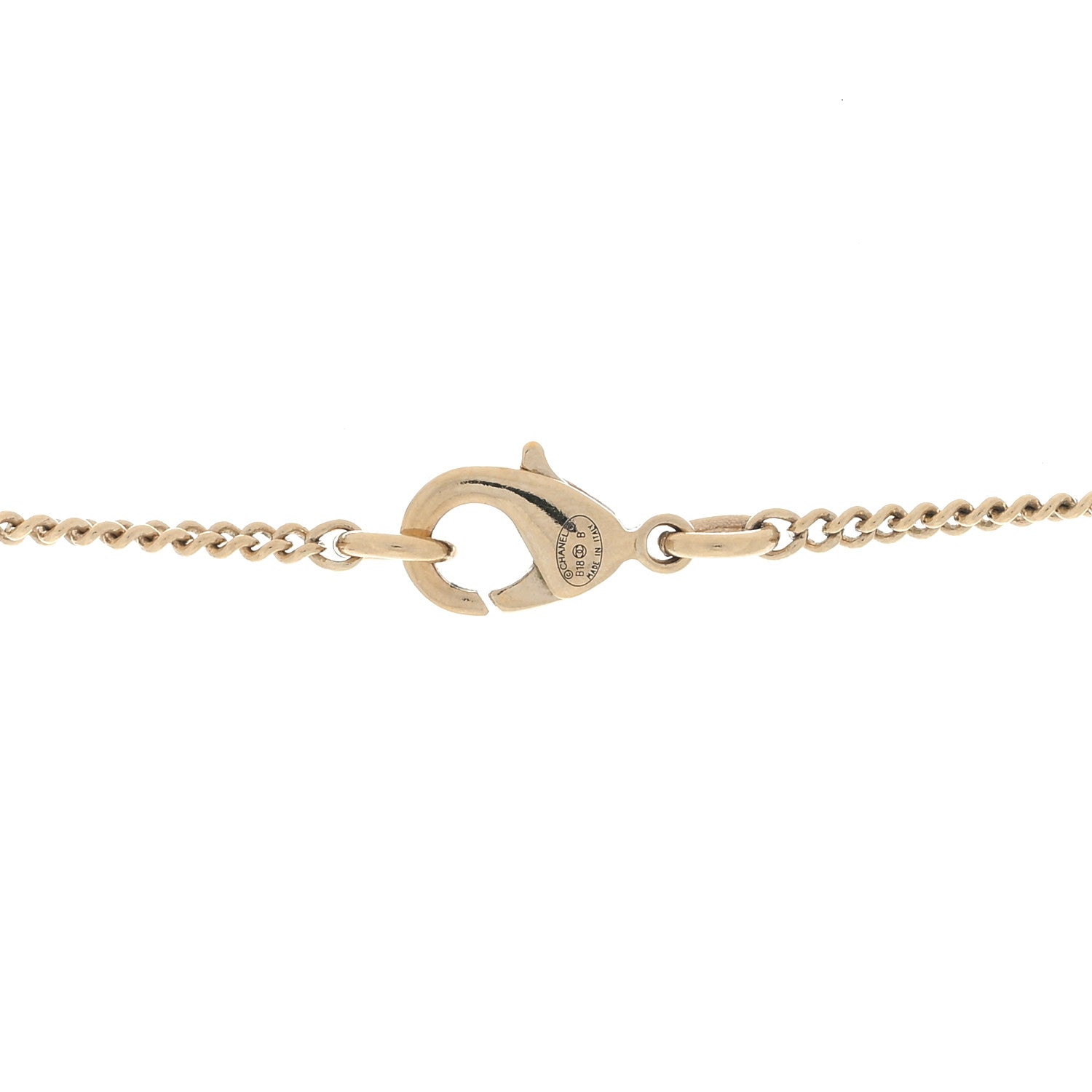Chanel Crystal Pearl Twisted CC Drop Necklace Gold 3 of 3